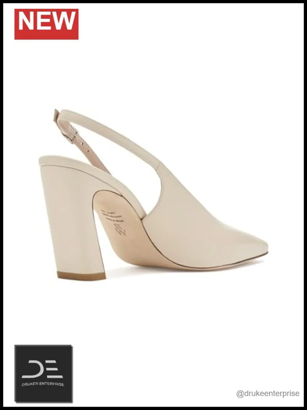 Leather Slingback Heels Block Heel Sandals